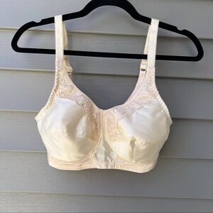 Trulife Nude Beige Lace Full Coverage Wireless Bra Style 290 Women’s Size 34C
